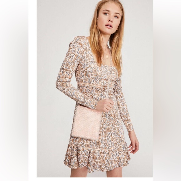 Free People Dresses & Skirts - Free People Boheme Mini Dress 6 Floral Ivory